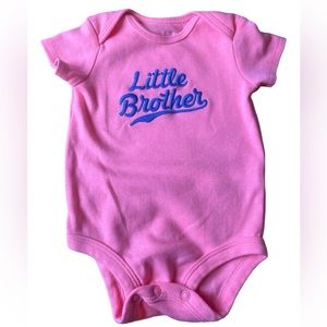 Fluorescent Orange Little Brother Onesie